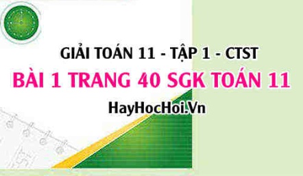 Giải bài 1 trang 40 Toán 11 tập 1 SGK Chân trời sáng tạo